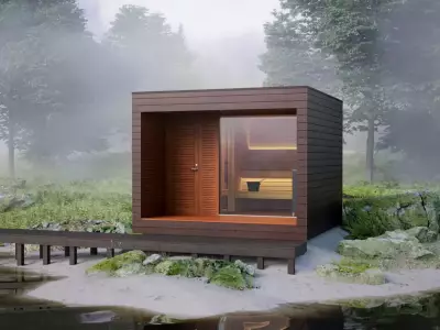 Баня Natura с террасой и предбанником — Auroom, 12 м²