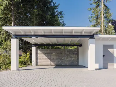 Навес для машины Carport White Modern, 48 м²