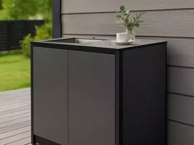 Уличная кухня Lounge D-04S — шкаф с мойкой 90 см, 0 м²