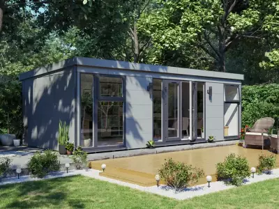 Садовый модуль Садовый офис Dominator Composite Pent 7,5×3,5 — Dunster House, 22 м²